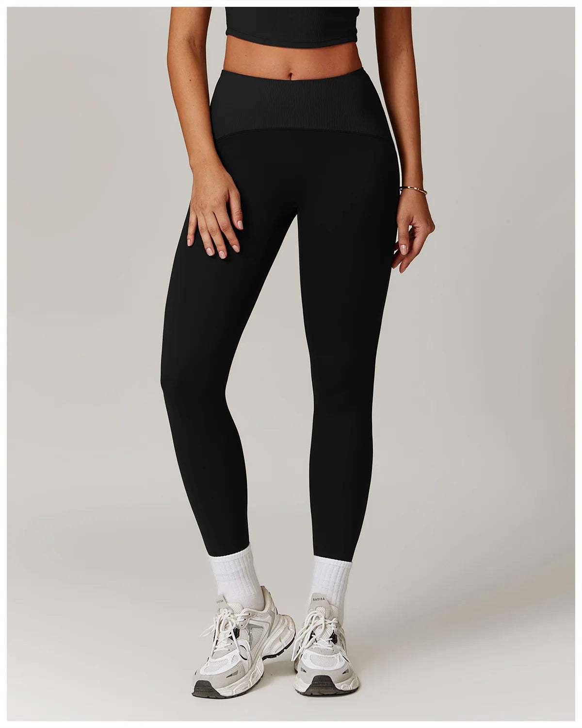 High Waisted Ribbed Yoga Leggings