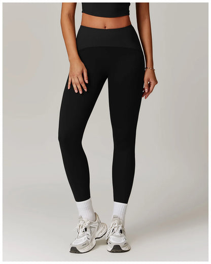High Waisted Ribbed Yoga Leggings