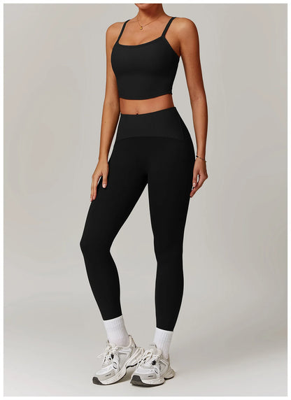 High Waisted Ribbed Yoga Leggings