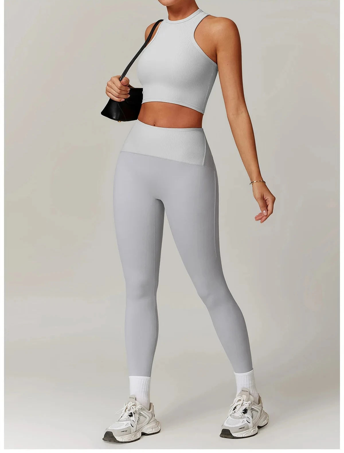 High Waisted Ribbed Yoga Leggings