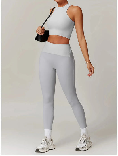 High Waisted Ribbed Yoga Leggings