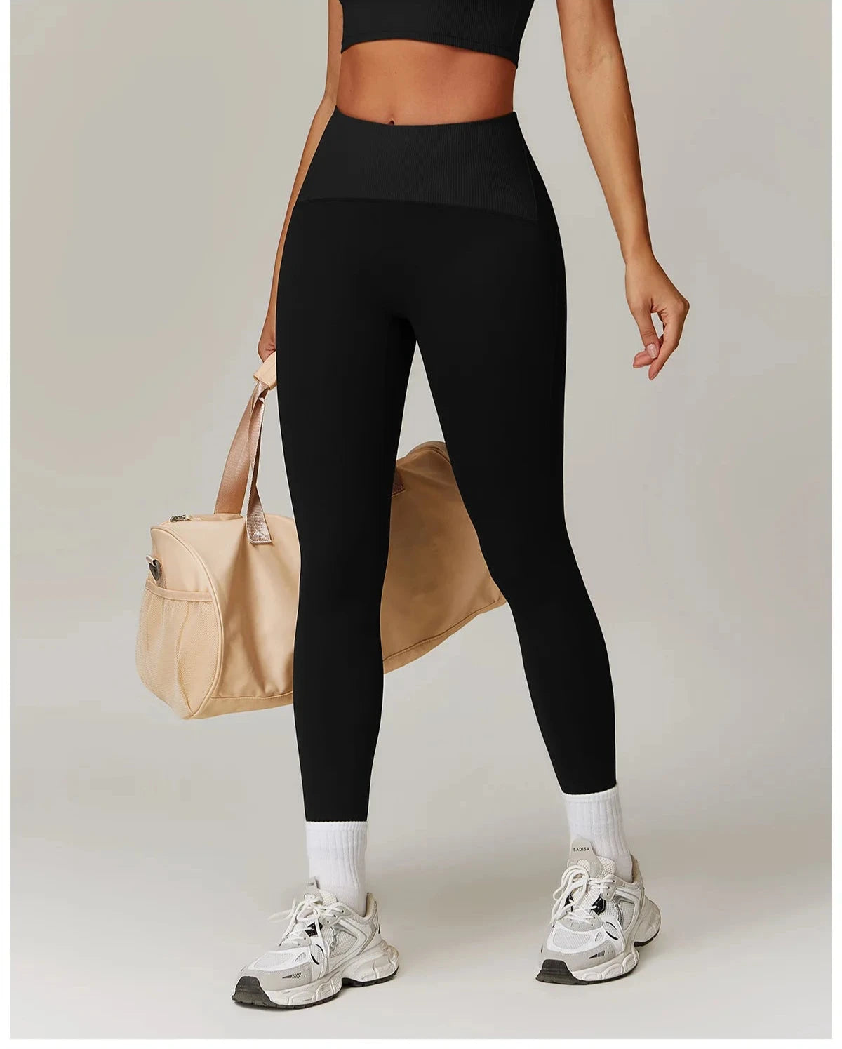 High Waisted Ribbed Yoga Leggings