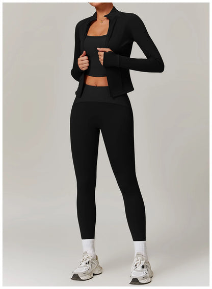 High Waisted Ribbed Yoga Leggings