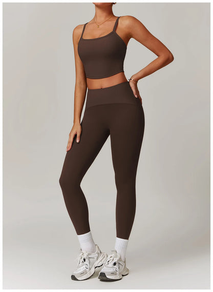 High Waisted Ribbed Yoga Leggings