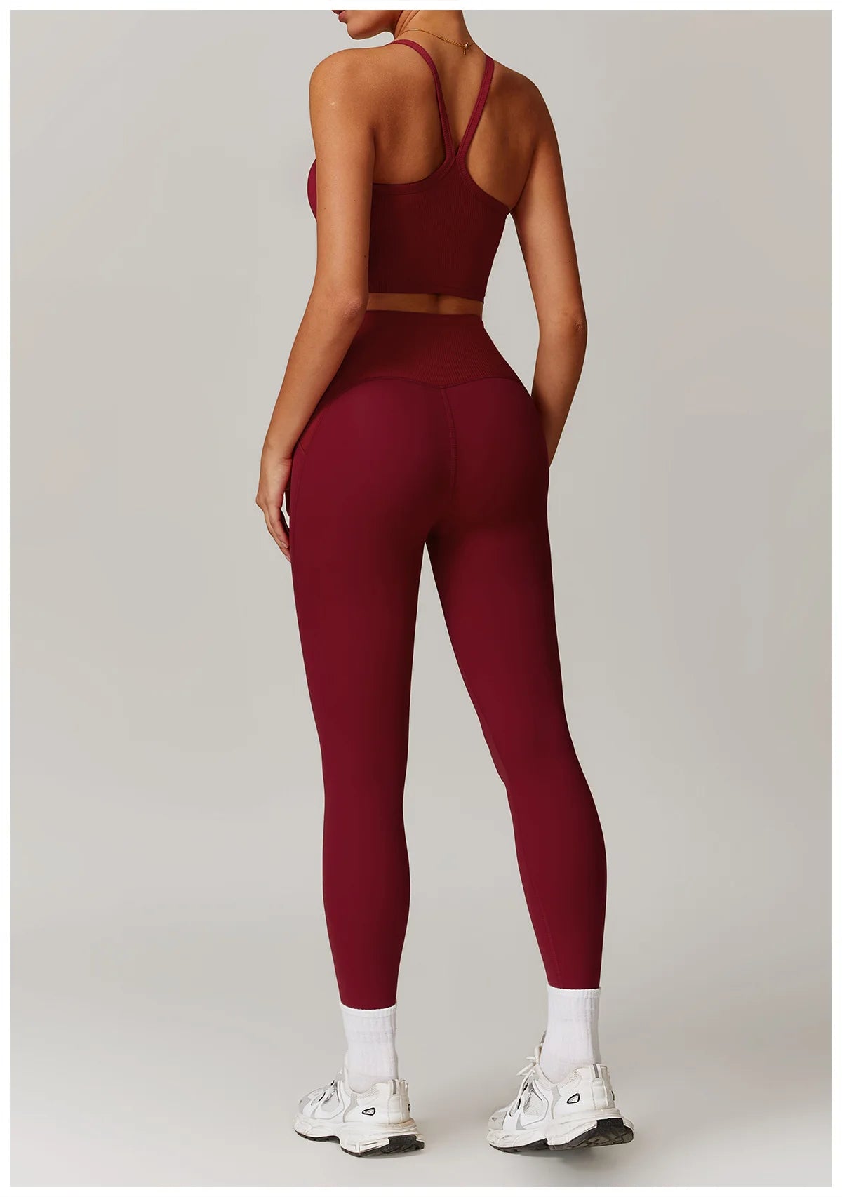 High Waisted Ribbed Yoga Leggings