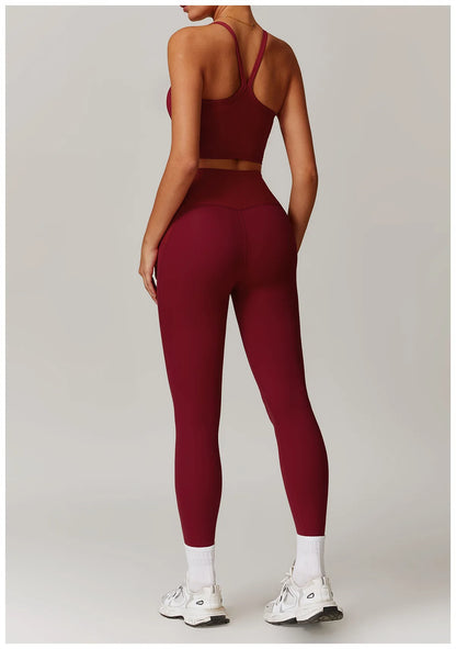 High Waisted Ribbed Yoga Leggings