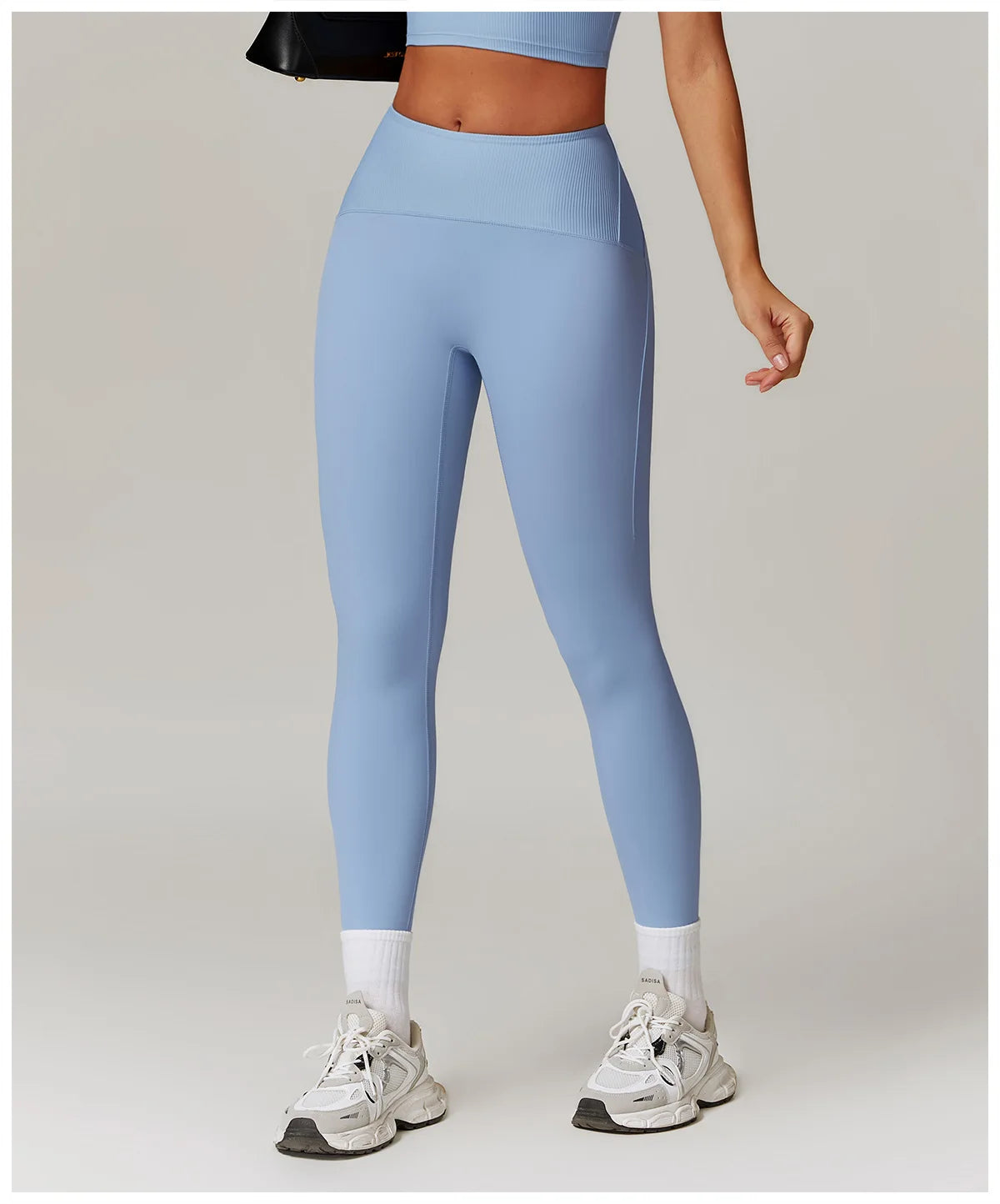 High Waisted Ribbed Yoga Leggings