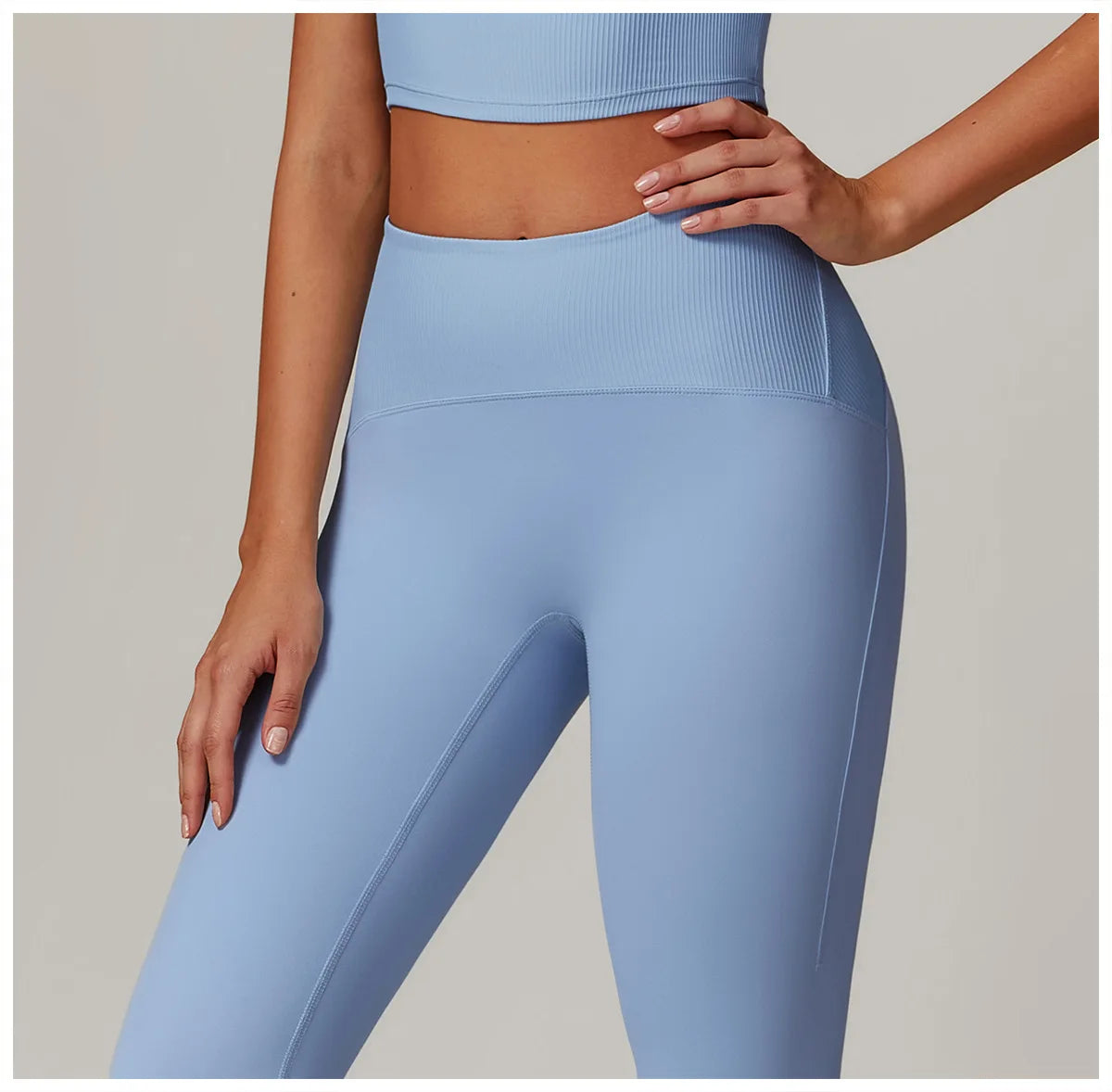 High Waisted Ribbed Yoga Leggings