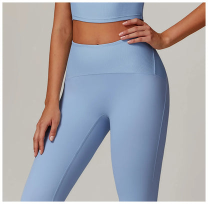 High Waisted Ribbed Yoga Leggings