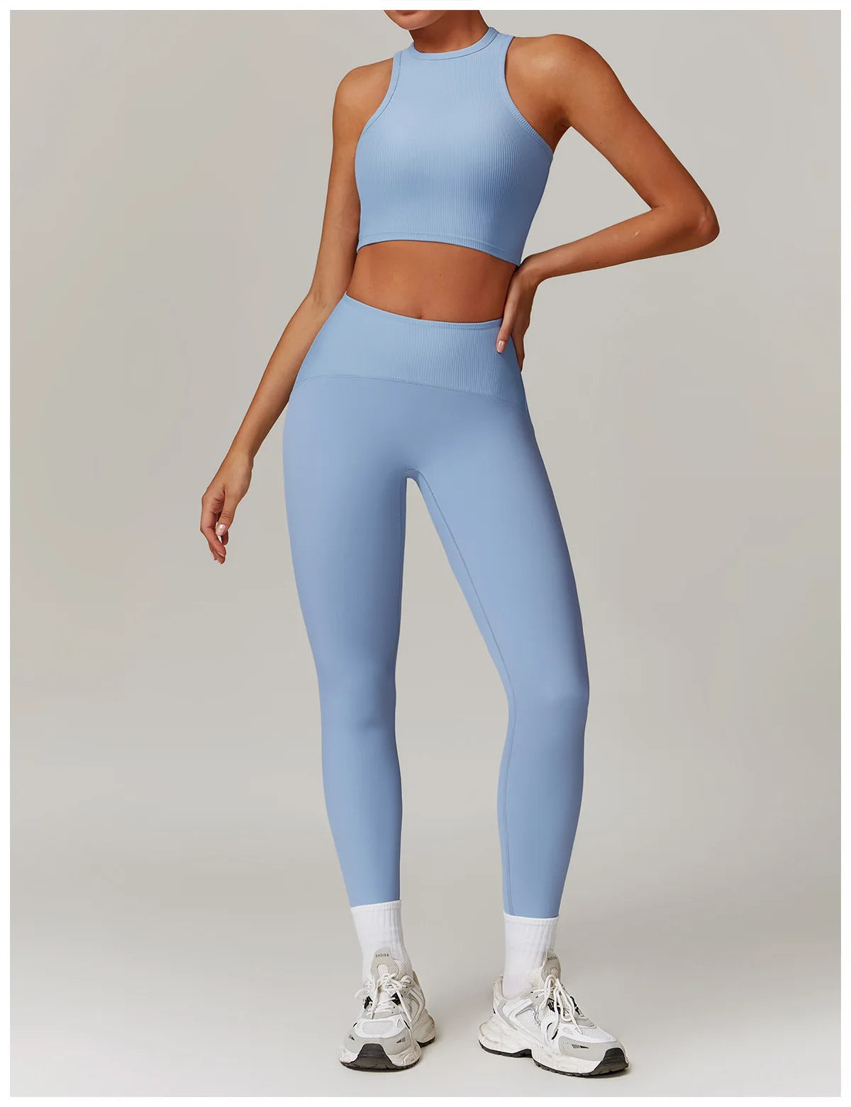 High Waisted Ribbed Yoga Leggings