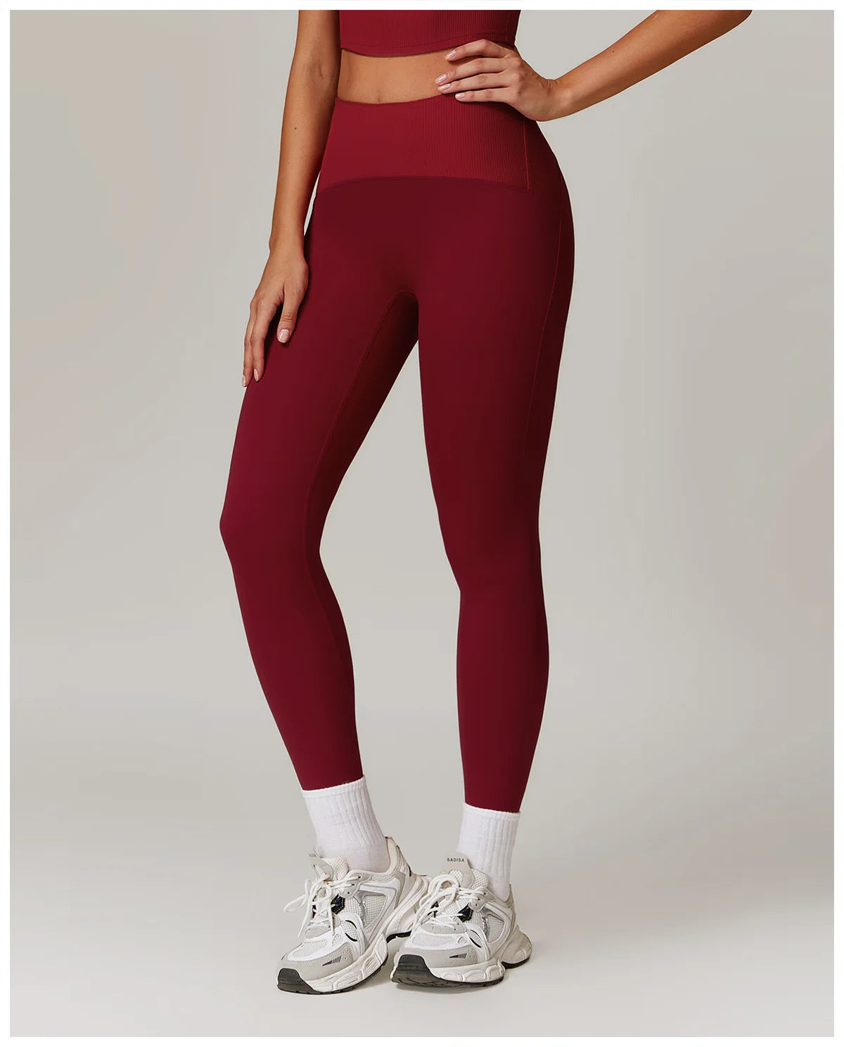 High Waisted Ribbed Yoga Leggings
